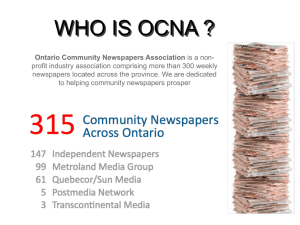 OCNA - Who Are We? - Ontario Community Newspapers Association