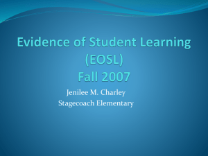 Evidence of Student Learning (EOSL) Fall 2007