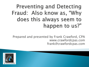 STOP THIEF! Practical Guidance on Fraud Detection