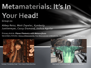 Metamaterials - Artie McFerrin Chemical Engineering Department