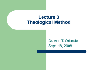 Lecture 6 Theological Method
