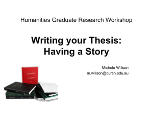 Writing your Thesis - Humanities Office of Research and Graduate