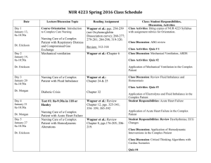 NUR 4123 Fall 2012 Class Schedule