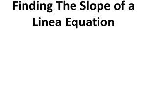 Finding Slope from an Equation