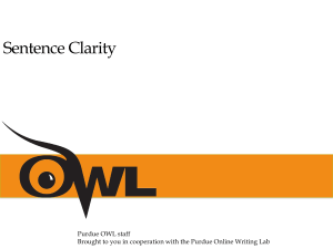 Sentence Clarity Presentation - OWL