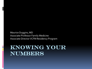 Knowing Your Numbers - KU School of Medicine
