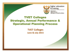 TVET Colleges Strategic, Annual Performance & Operational