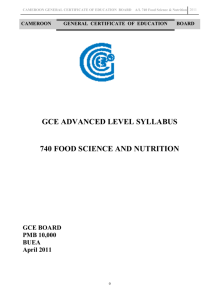 740 food science and nutrition