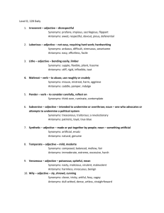 Level D Vocab 12B Synonyms/Antonyms