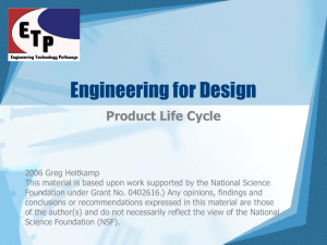 Product Life Cycle PowerPoint - Engineering Technology Pathways