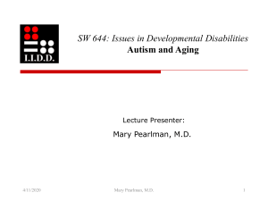 Autism and Ageing - Issues in Developmental Disabilities