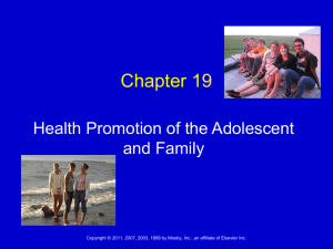health promotion of the adolescent and family
