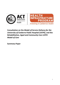 The UCPH Model of Service Delivery - ACT Health