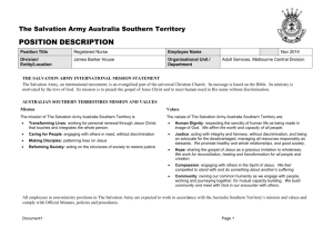 Position Title - Salvation Army Australia