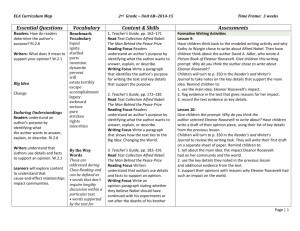 Essential Questions Vocabulary Content & Skills Assessments