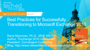 EXL305: Best Practices for Successfully Transitioning to Microsoft