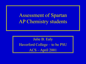 Assessment of Spartan AP Chemistry students (powerpoint)