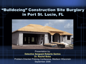 Bulldozing Construction Site Burglary - Center for Problem