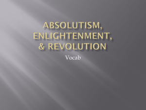 absolutism, enlightenment, and revolution vocab