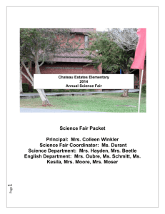 Science Fair Packet - Chateau Estates School