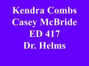 Kendra Combs ED 417 Dr. Helms