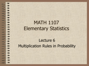 Multiplication Rules for Probability