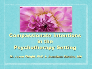 Compassionate Intention. - Association for Contextual Behavioral