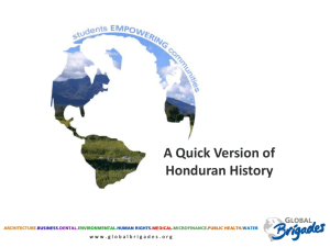 Honduran History - Global Brigades