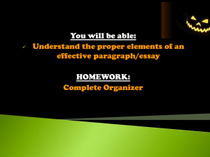 Writing Strong Paragraphs