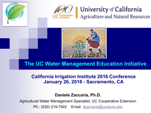 UC Water Management Education Initiative
