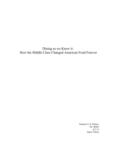 Sample Junior Thesis: "Dining As We Know It" (Includes a final draft