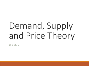 Demand, Supply and Price Theory