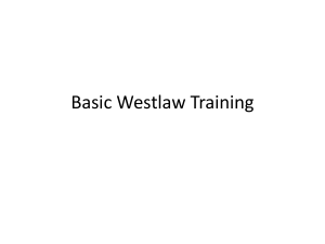 Basic Westlaw Training - Blackboard