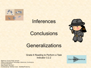 Drawing Inferences, Conclusions or Generalizations