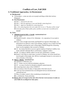 Conflicts-of-Law-fall-2010 - Law Office of Ciara L. Vesey, PLLC