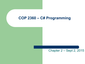 COP 3540 – Introduction to Database Structures CET 4427