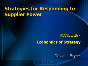 Strategies for Responding to Supplier Power