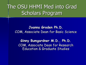 OSU HHMI Med into Grad - The Ohio State University College of