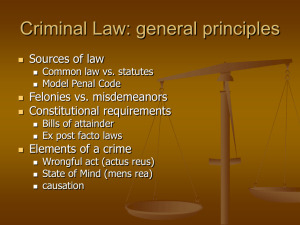 Criminal Law: general principles