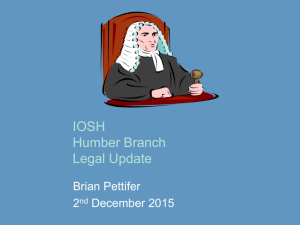 IOSH Humber Branch Legal Update