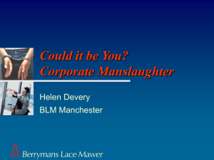 Corporate Manslaughter