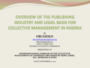 Overview of the publishing industry and legal basis for collective