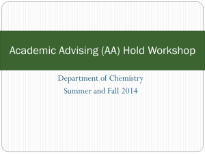 Summer and Fall 2014 AA Hold Advising Presentation