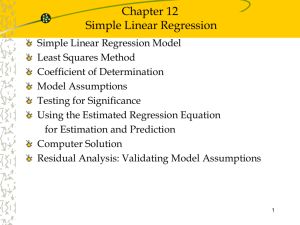 Chapter 12 - Simple Linear Regressions