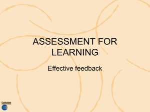 effective feedback - Curriculum Support
