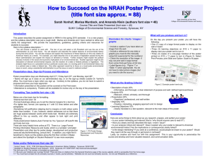How to Succeed on the NRAH Poster Project