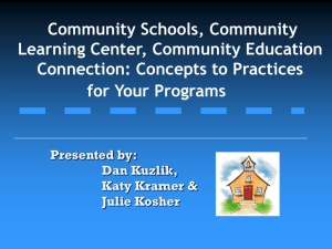 Community Schools - Concepts to Practices for Your