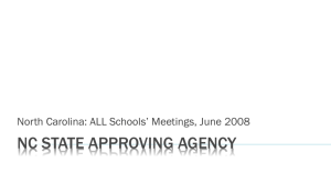June 2008 All Schools Meeting - University of North Carolina