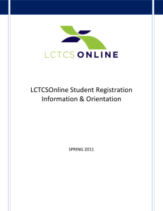 LCTCSOnline Student Registration Information & Orientation