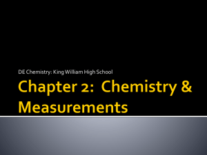 Chapter 2: Chemistry & Measurements